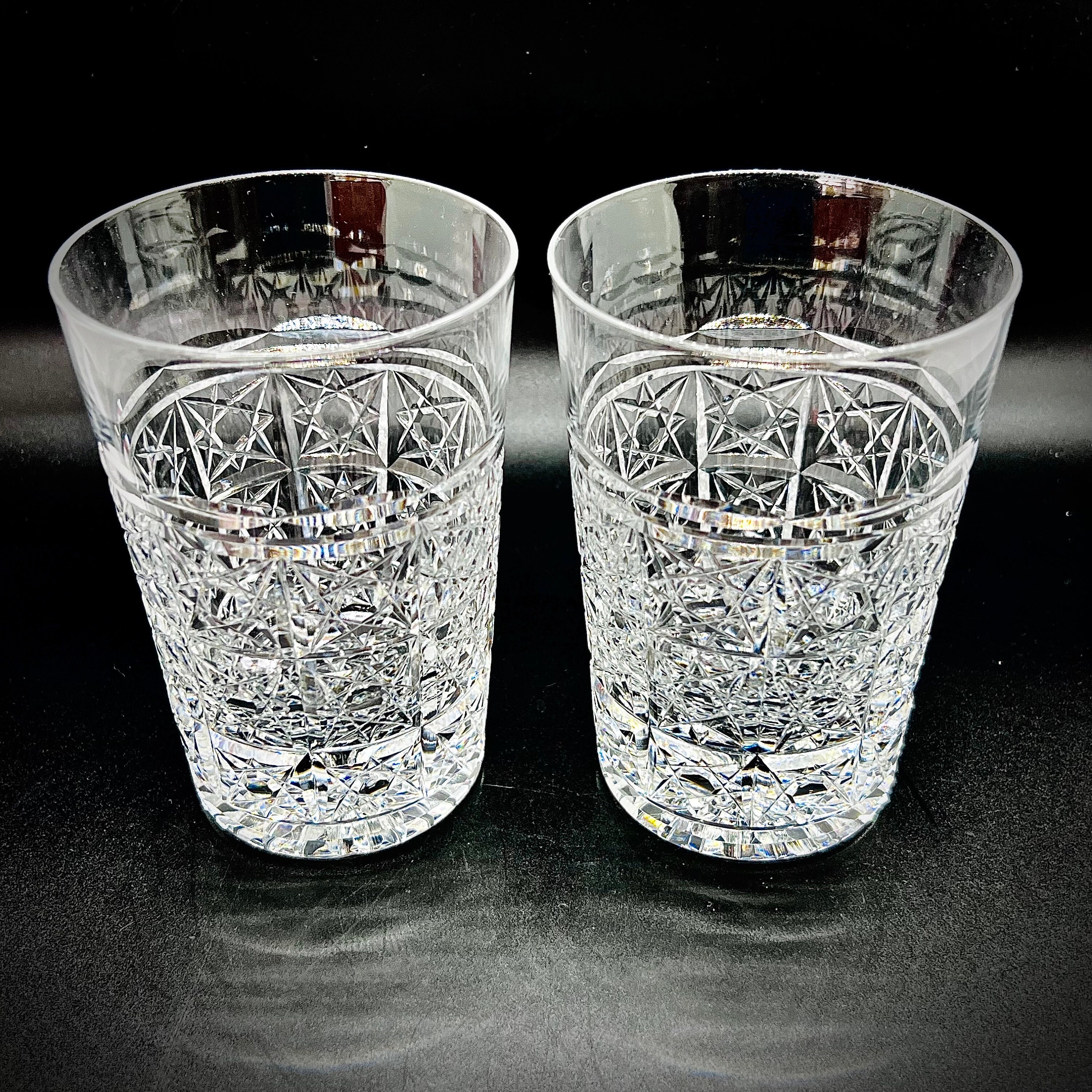 VINTAGE TUMBLER GLASSES | Rare Webb Crystal Whiskey, Double