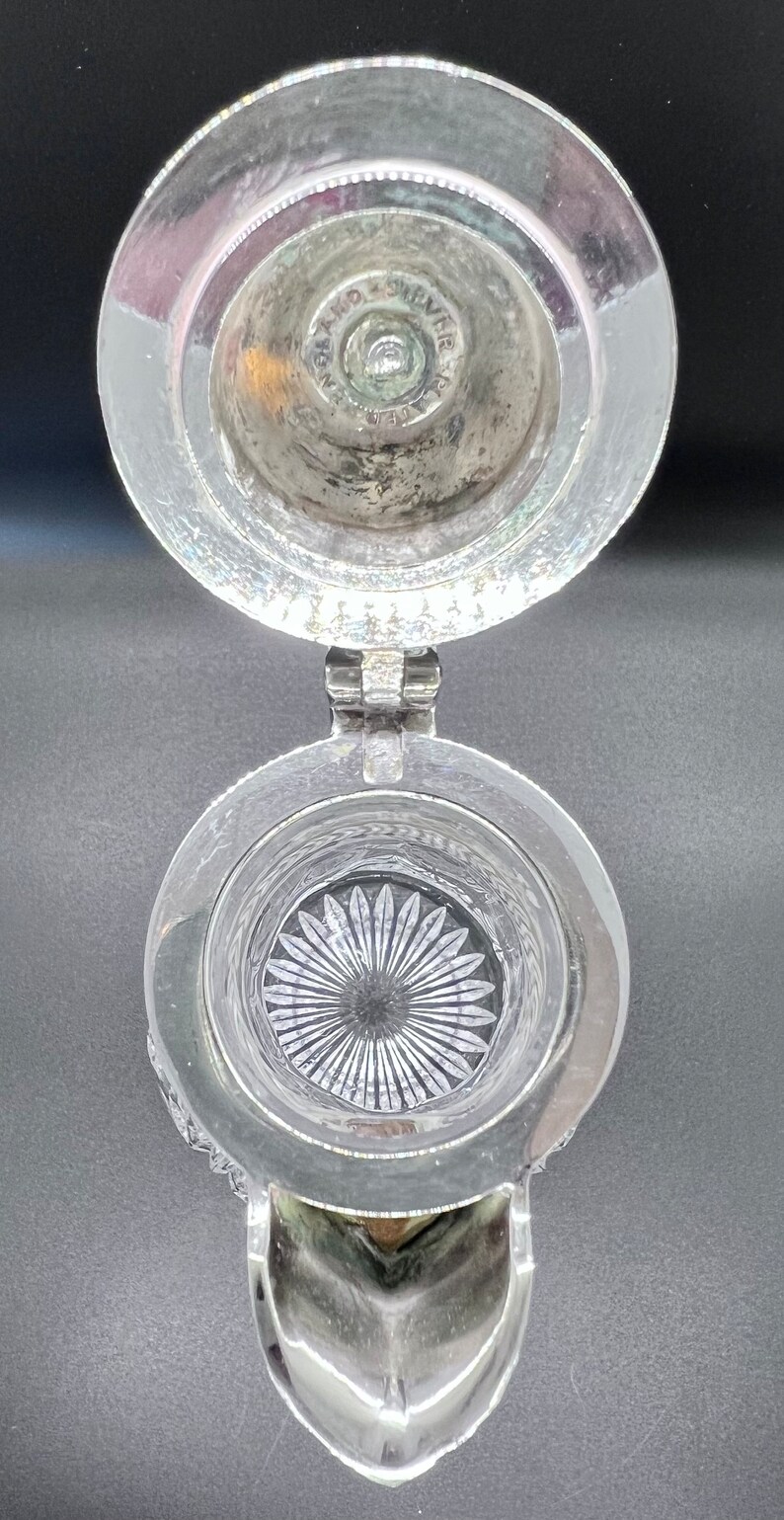 ANTIQUE CLARET DECANTER Vintage Glass Pitcher With Silver Etsy UK