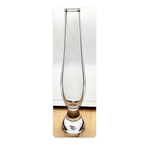 VINTAGE Orrefors Glas Vase von Palmqvist | Mid Century Glasvase, signiert, c1950 Höhe 34 cm, Sammlerstück Glasvase, Mud Century Wohnkultur