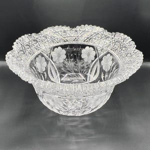 VINTAGE Cut Crystal bowl,  Rare and Heavy Centerpiece Bowl, Made in England, Width 31 cm, Weight 5 kg Personalised decor  Table decor