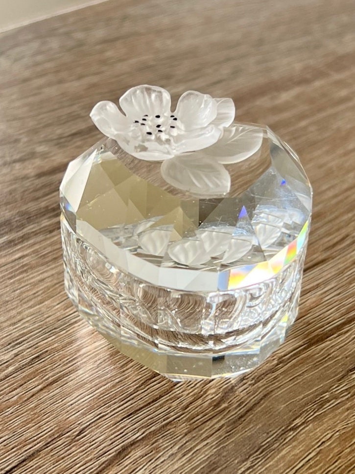 Brilliant VINTAGE SWAROVSKI CRYSTAL Jewerly Box, Frosted