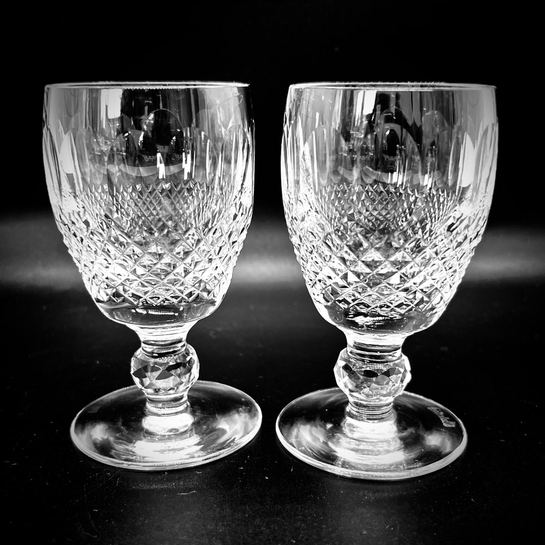 WATERFORD CRYSTAL Port Glasses 2 Vintage Waterford Colleen Pattern