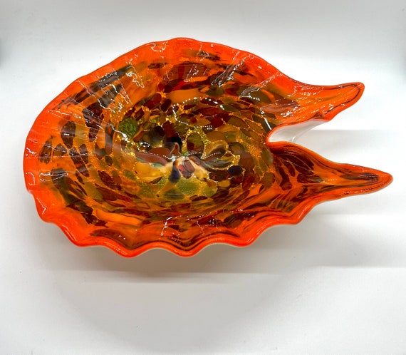 ヴィンテージ ムラーノ アート ガラス ボウル: オレンジ Tutti Frutti