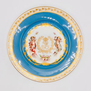 Antique Sèvres Porcelain Plate: King Louis Philippe Royal Service, Cherubs & Gold