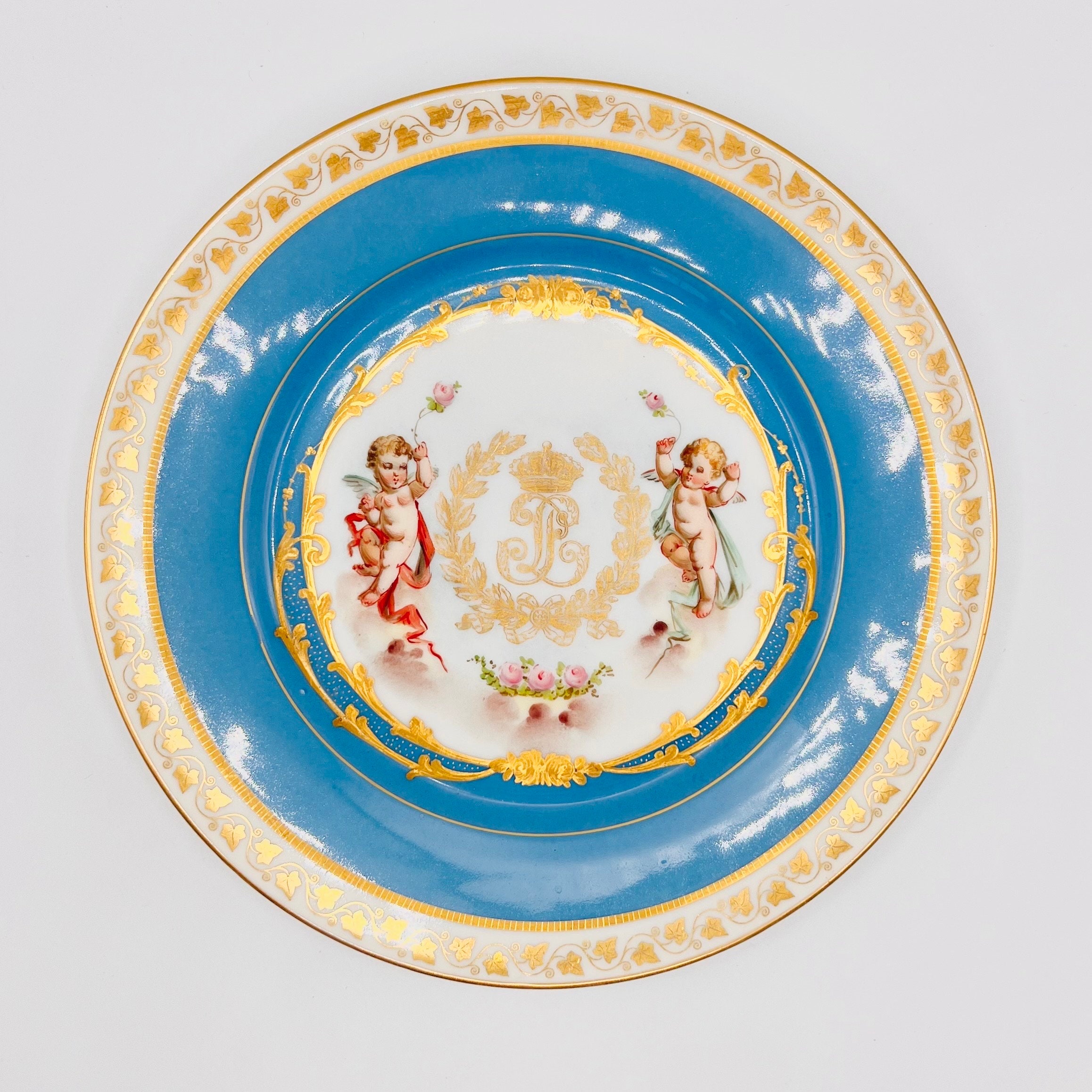 SÈVRES　セーヴル　キャビネットプレート　肖像画　アンティーク Antique Sevres Hand Painted Cabinet Porcelain Plate, circa