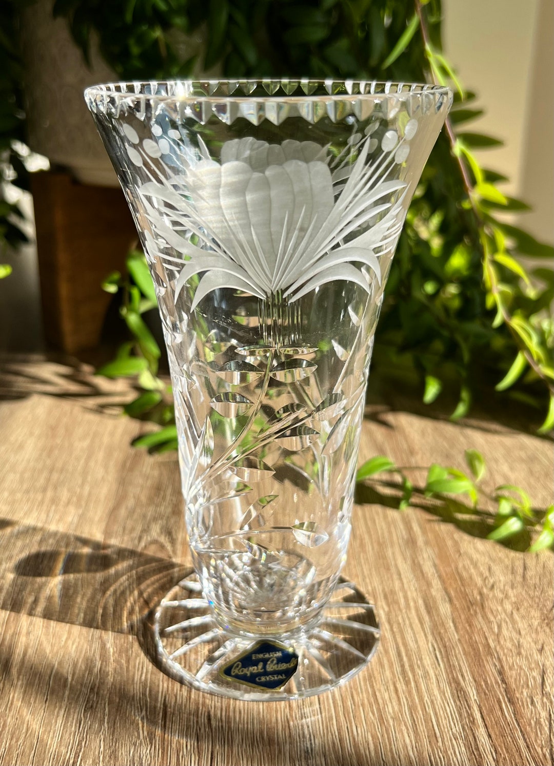 Vintage Crystal Vase ROYAL BRIERLEY Crystal Vintage Etsy