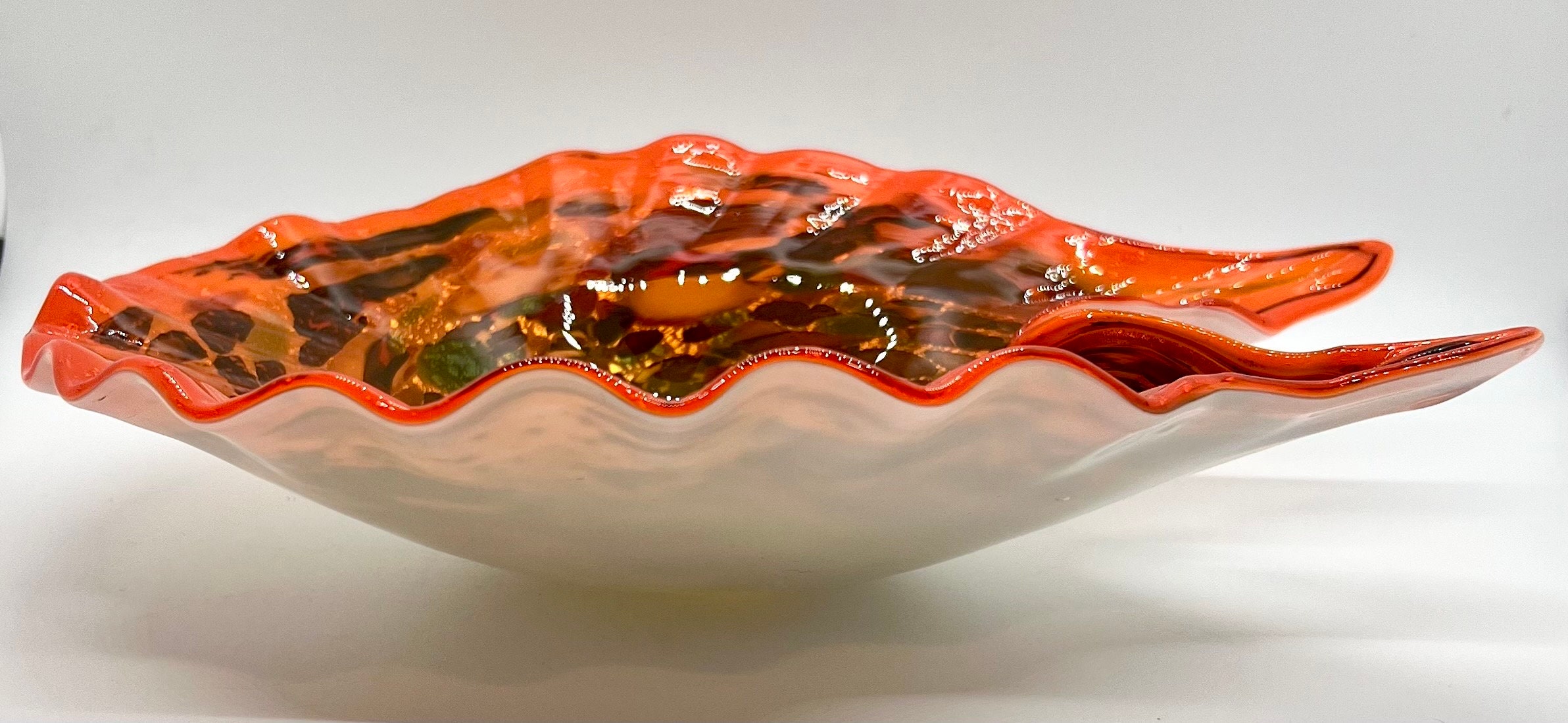 ヴィンテージ ムラーノ アート ガラス ボウル: オレンジ Tutti Frutti