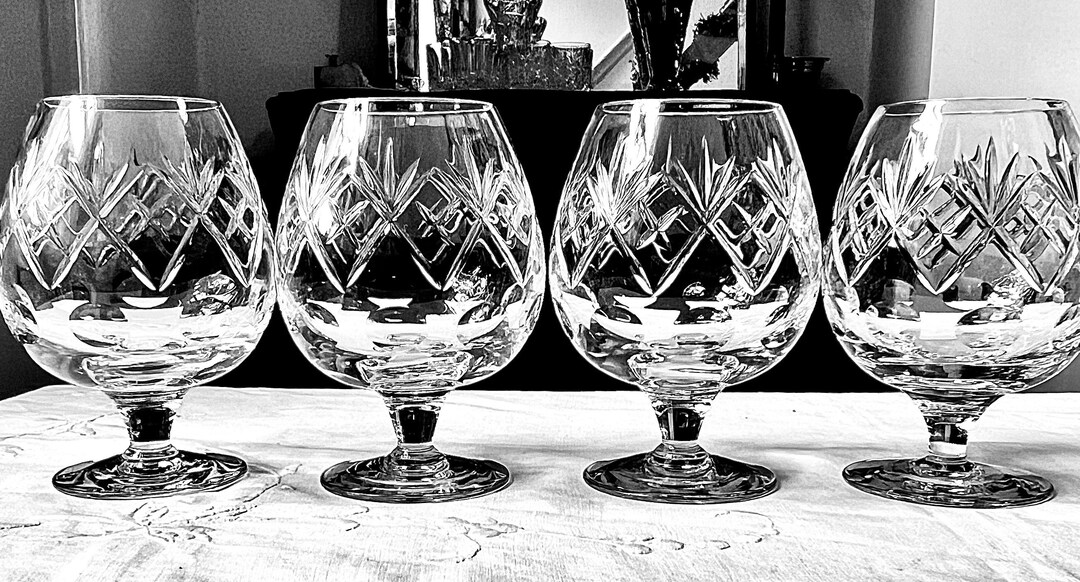 VINTAGE BRANDY GLASSES 4 b Corbet Crystal Etsy
