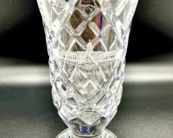 Vintage Waterford Crystal Vase, Kinsale Cut Crystal, Irish Custom House