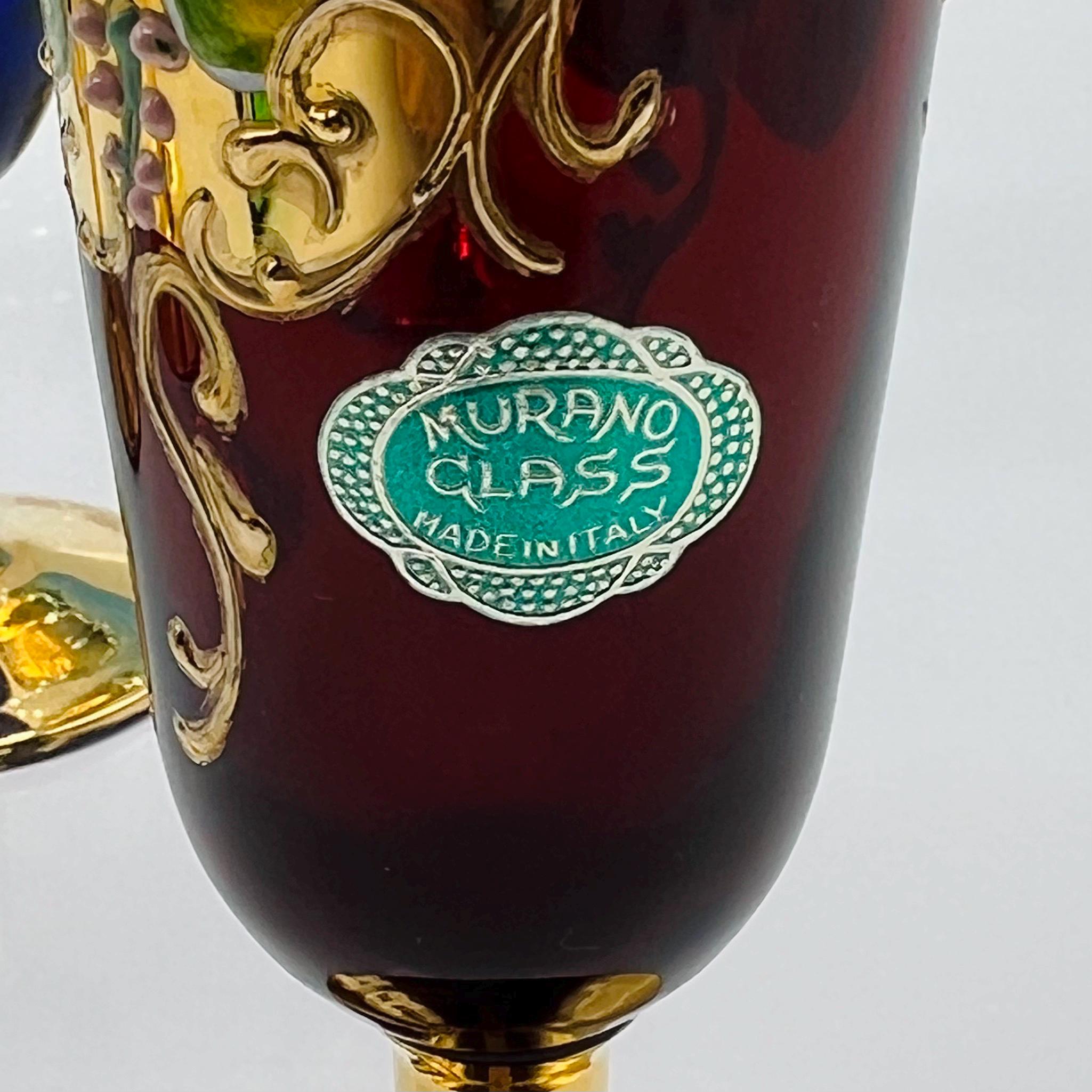 ヴィンテージシャンパンフルートグラス：ハーレクイン 6個セット トレ