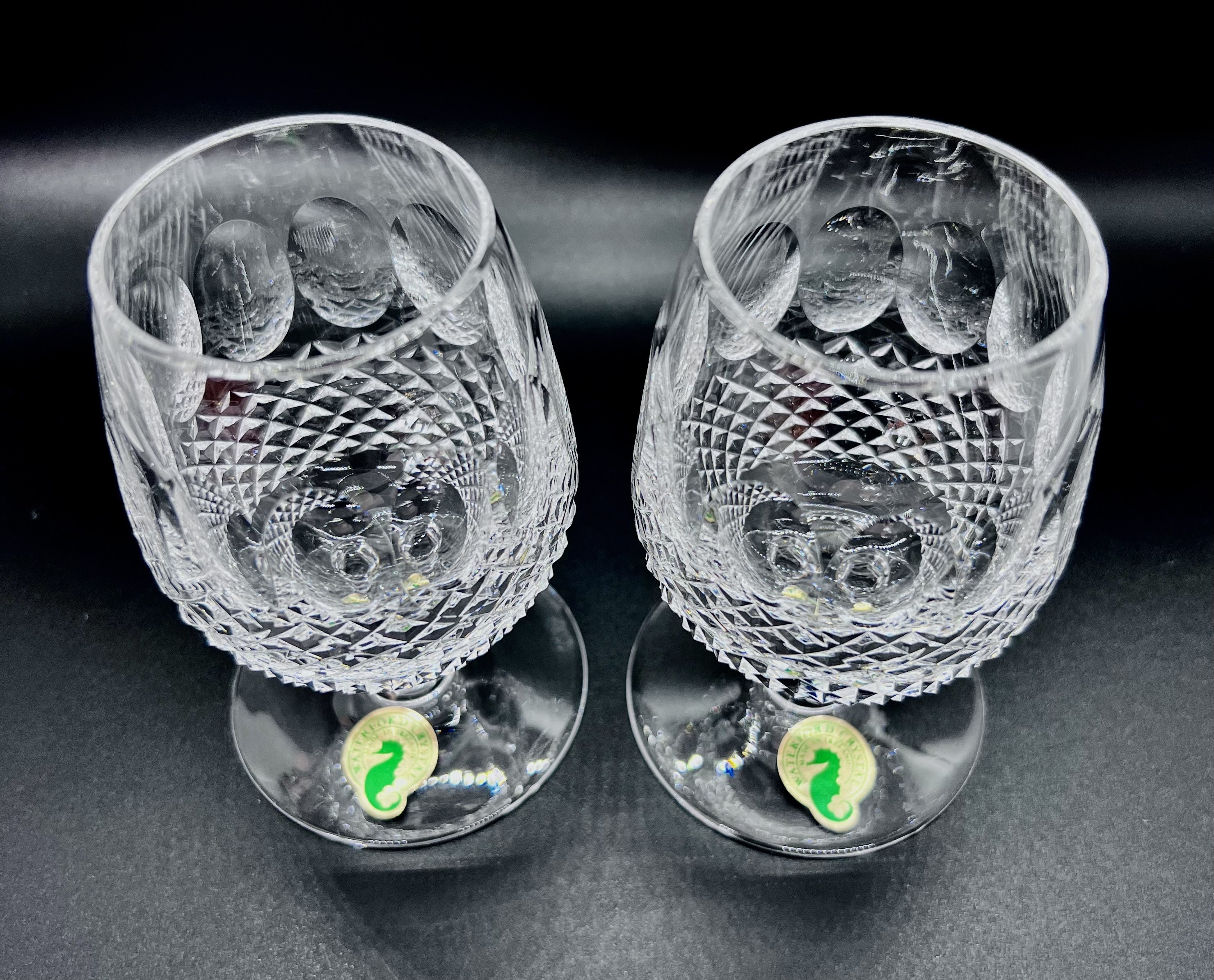 WATERFORD CRYSTAL Glasses 2 Vintage Waterford Colleen Glasses Sherry Glass Gift Boxed Waterford
