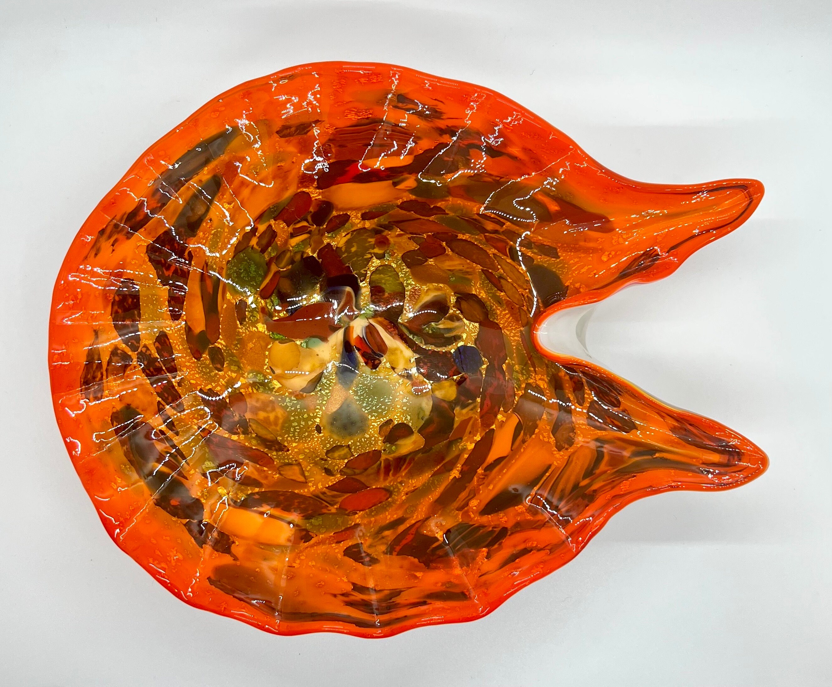 ヴィンテージ ムラーノ アート ガラス ボウル: オレンジ Tutti Frutti