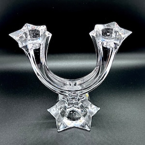 Vintage Villeroy & Boch Crystal Candleholder - Two-Armed Design