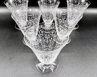 VINTAGE BACCARAT CRYSTAL Glasses, Michelangelo Pattern, Art