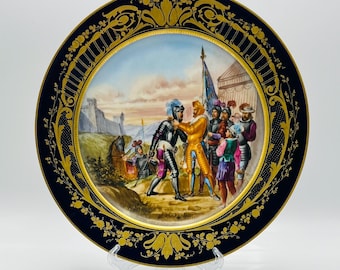 Antique Sevres Plate, 1846 French Hand-painted Porcelain Portrait