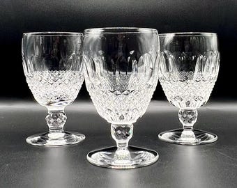 Vintage Wine Goblets, Waterford Crystal Colleen Pattern, Set of 3