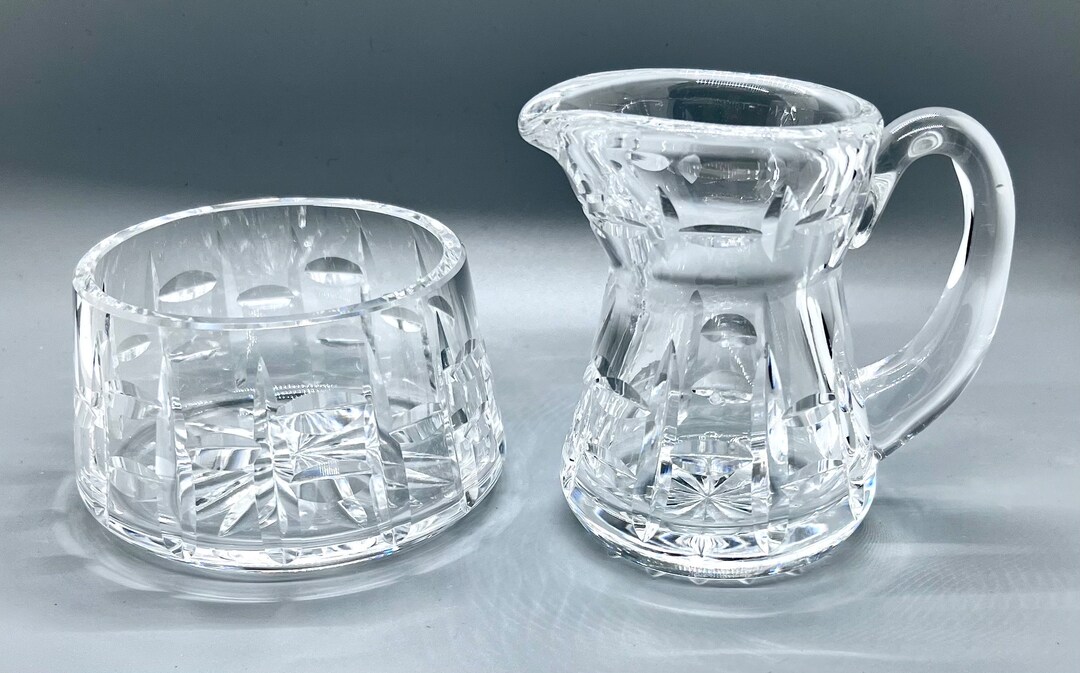 WATERFORD CRYSTAL Sugar Bowl & Milk Jug in the Vintage Tralee Pattern, Cut Crystal Sugar Bowl