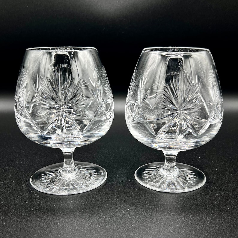 EDINBURGH CRYSTAL COGNAC Glasses, Star of Edinburgh Pattern, Vintage