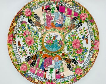 Antique Famille Rose Plate: Qing Dynasty Handpainted Porcelain (c1736-1796)