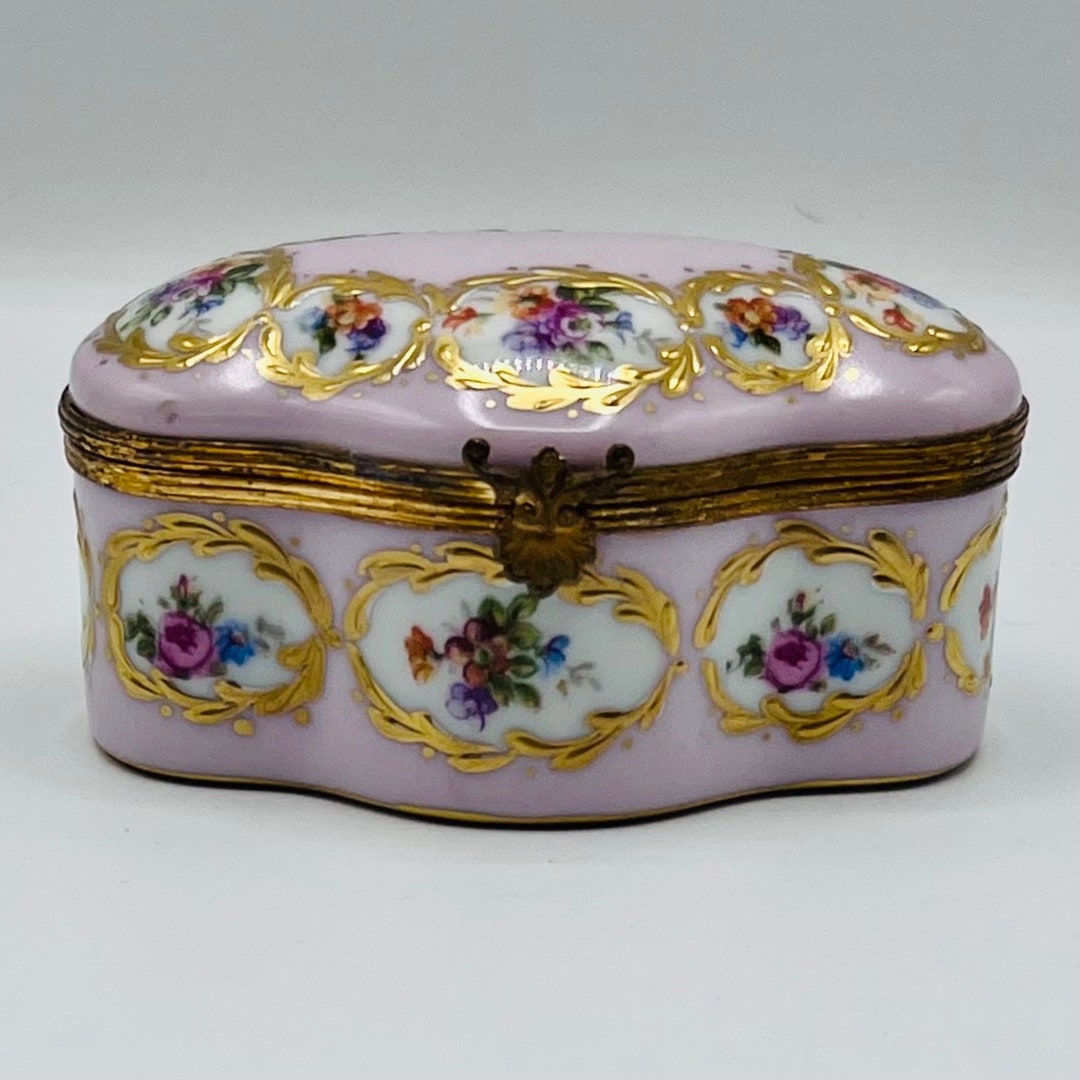 LIMOGES FRANCE ピルケース ルイ16世様式 ガーランド模様 LIMOGES