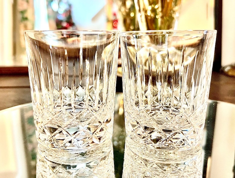 EDINBURGH CRYSTAL TUMBLERS Signed Appin Pattern Malt Whiskey Old