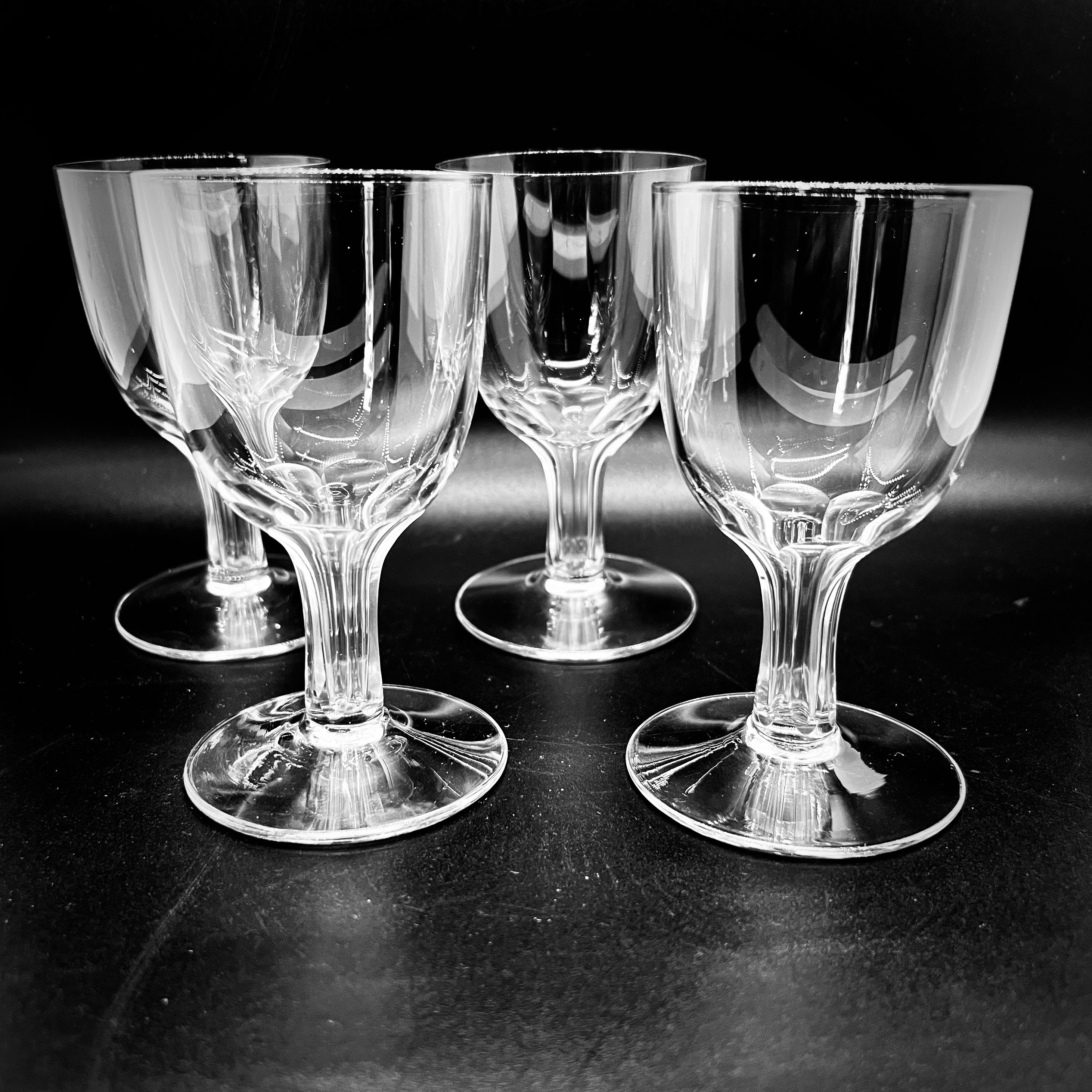 Antique Crystal Sherry Glasses: Petal Cut Hollow Stem, Vintage Barware -  Etsy