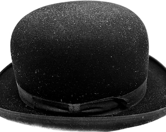 Christys London Vintage Black Felt Bowler Hat: Edwardian Style