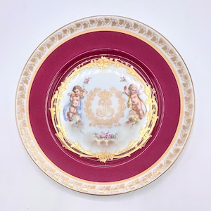 Antique Sevres Porcelain Plate: King Louis Philippe, Chateau des Tuileries, 1837