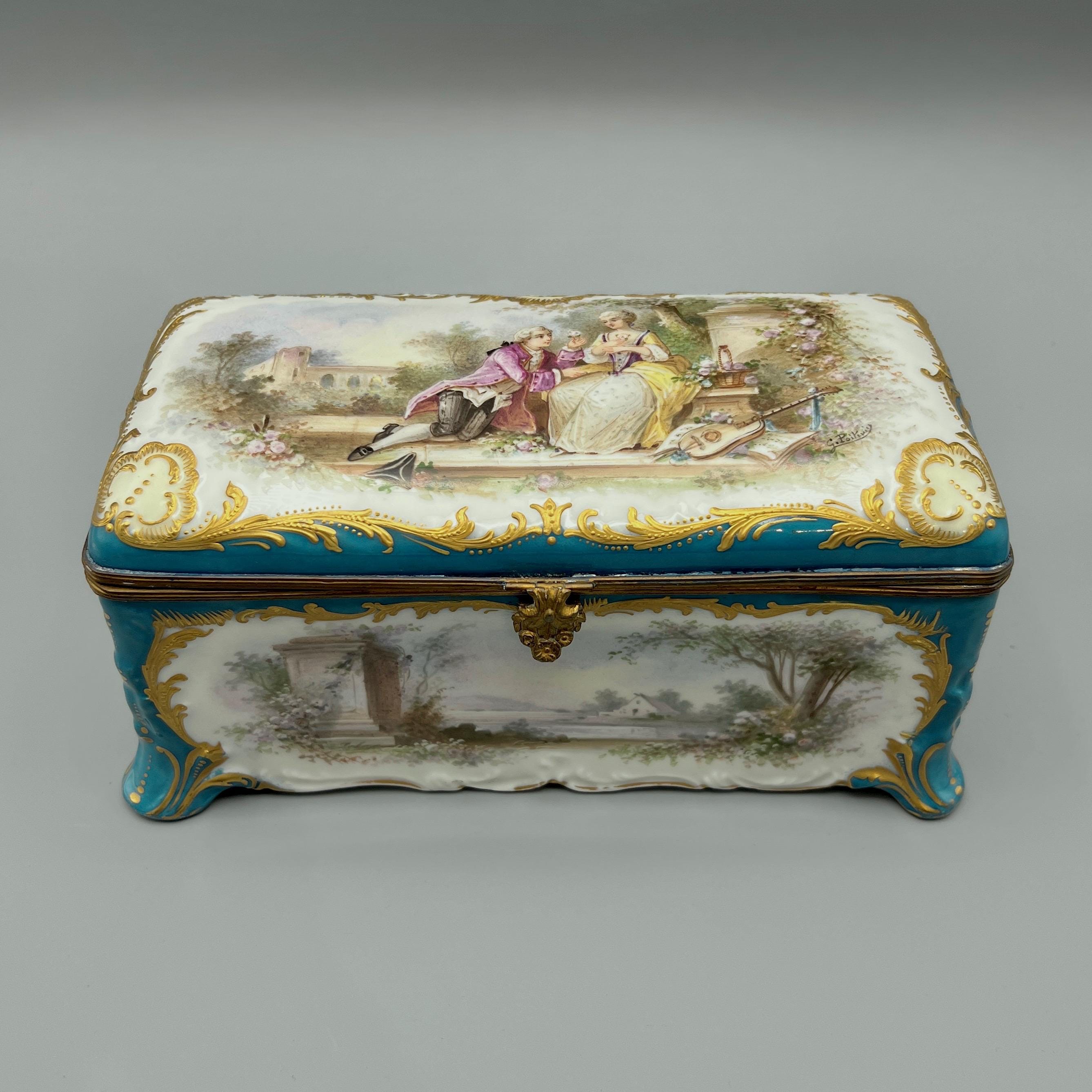 Sevres Porcelain Casket Box, Louis-philippe Period, Château Des