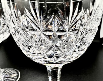 Vintage Thomas Webb Crystal Wine Glasses: Wellington Cut, Faceted