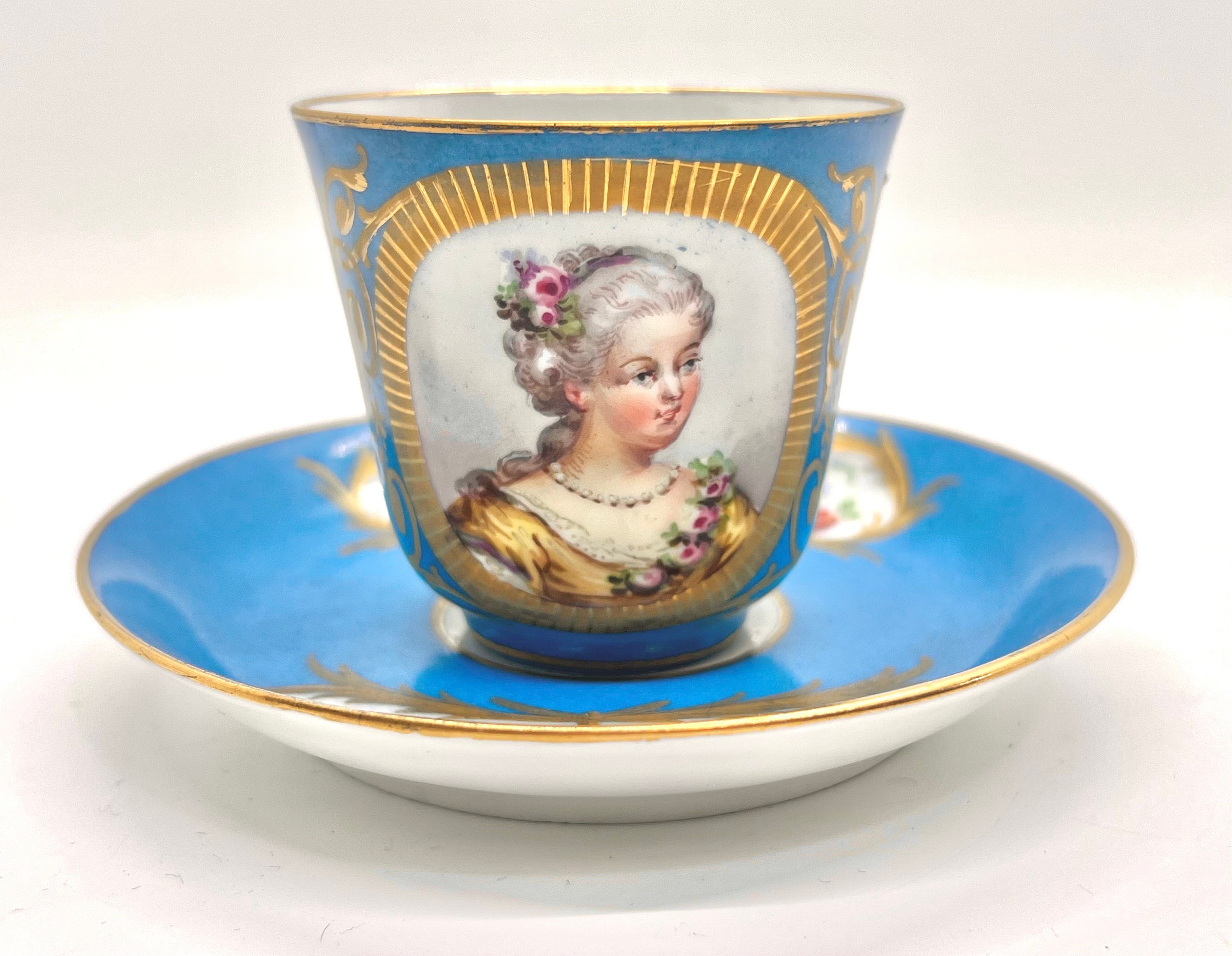 ANTIQUE SEVRES CUP | Antique Tea Set | Blue Sevres Porcelain
