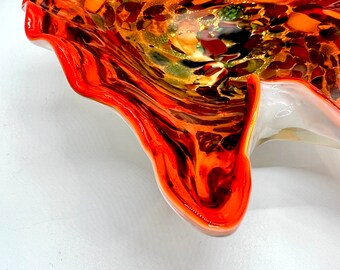 ヴィンテージ ムラーノ アート ガラス ボウル: オレンジ Tutti Frutti