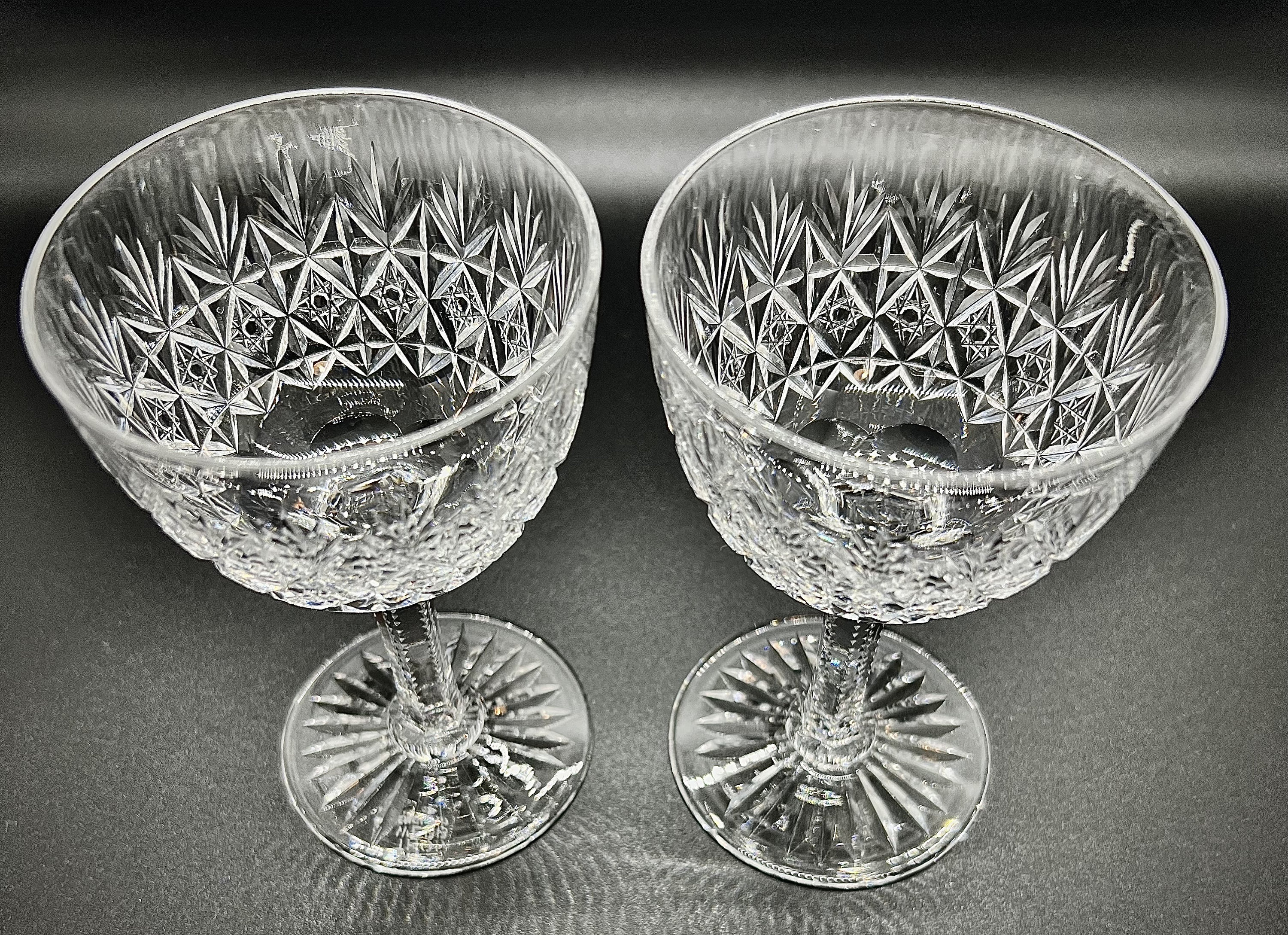トーマスウェッブ ボウル＆ソーサー GT09F /Thomas Webb Vintage Thomas Webb Crystal Wine Glasses: Wellington Cut, Faceted