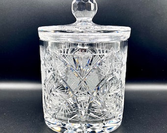 【フランス】純銀＋クリスタル／ビスケットジャー クッキージャー バレル／打ち出し フランス】純銀＋クリスタル／ビスケットジャー クッキージャー バレル