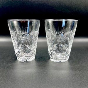 Vintage Geätzte Kristall Becher Gläser: Barware (10,5 cm)