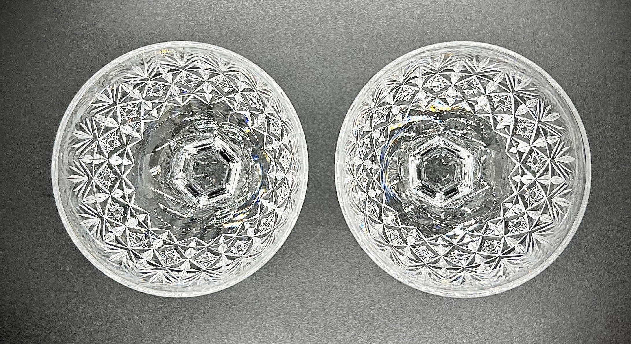 Vintage Thomas Webb Crystal Wine Glasses: Wellington Cut, Faceted