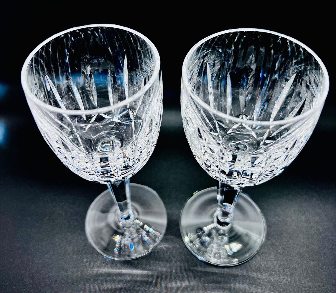 WATERFORD CRYSTAL Kildare Wine Glass, Vintage Cut Crystal Glasses 6 Available, Height 16.5 Cm