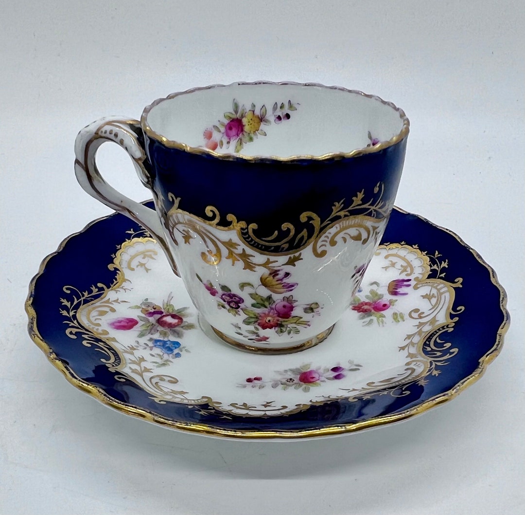 Antique COALPORT Cup & Saucer English Bone China Cup Etsy