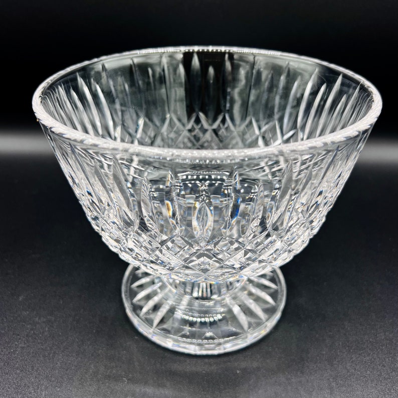 Vintage Cut Crystal Pedestal Bowl, Heavy Lead Crystal Mid Sized Bowl Etsy