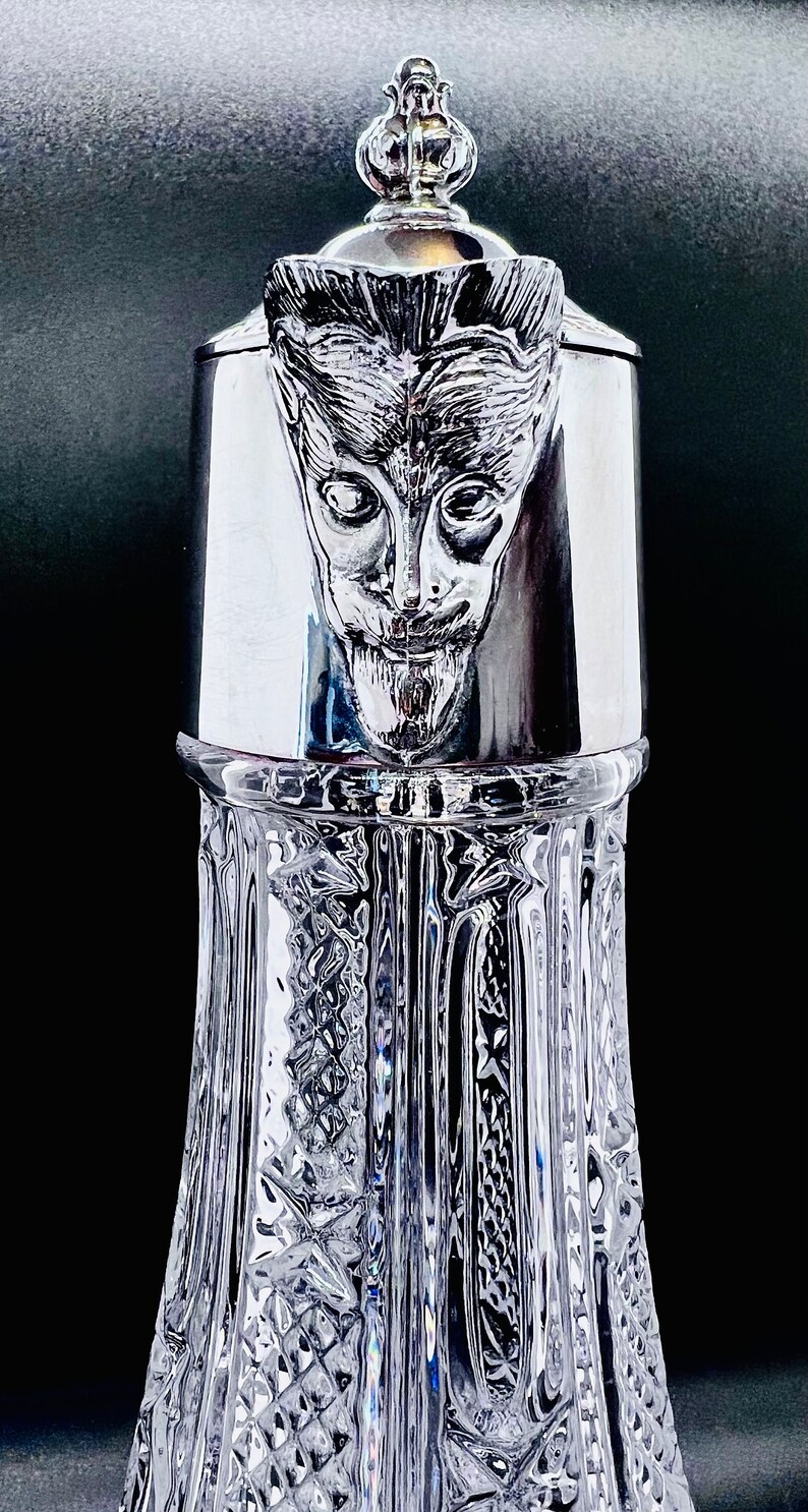 ANTIQUE CLARET DECANTER Vintage Glass Pitcher With Silver Etsy UK