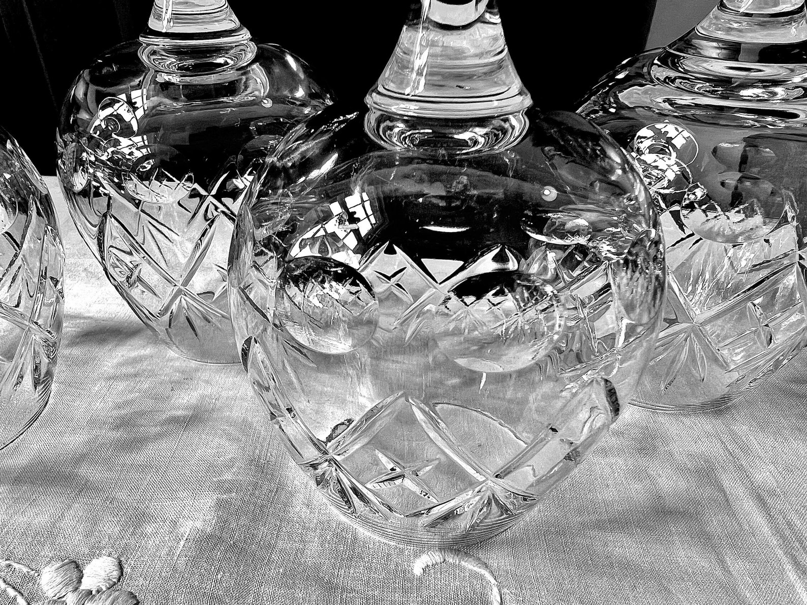 VINTAGE BRANDY GLASSES 4 b Corbet Crystal Etsy