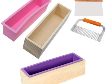 Soap Making Bundle with 2 Rectangular Molds and 2 Cutters