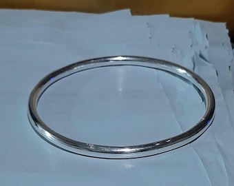 Solid Sterling Silver Kada: Punjabi Sikh Kara Bangle