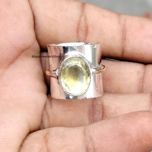 Citrine Ring, Statement Ring, 925 Sterling Silver, Silver Citrine Ring, Anxiety Ring, Gemstone Ring, Handmade Ring, Women Ring, Gift For Her