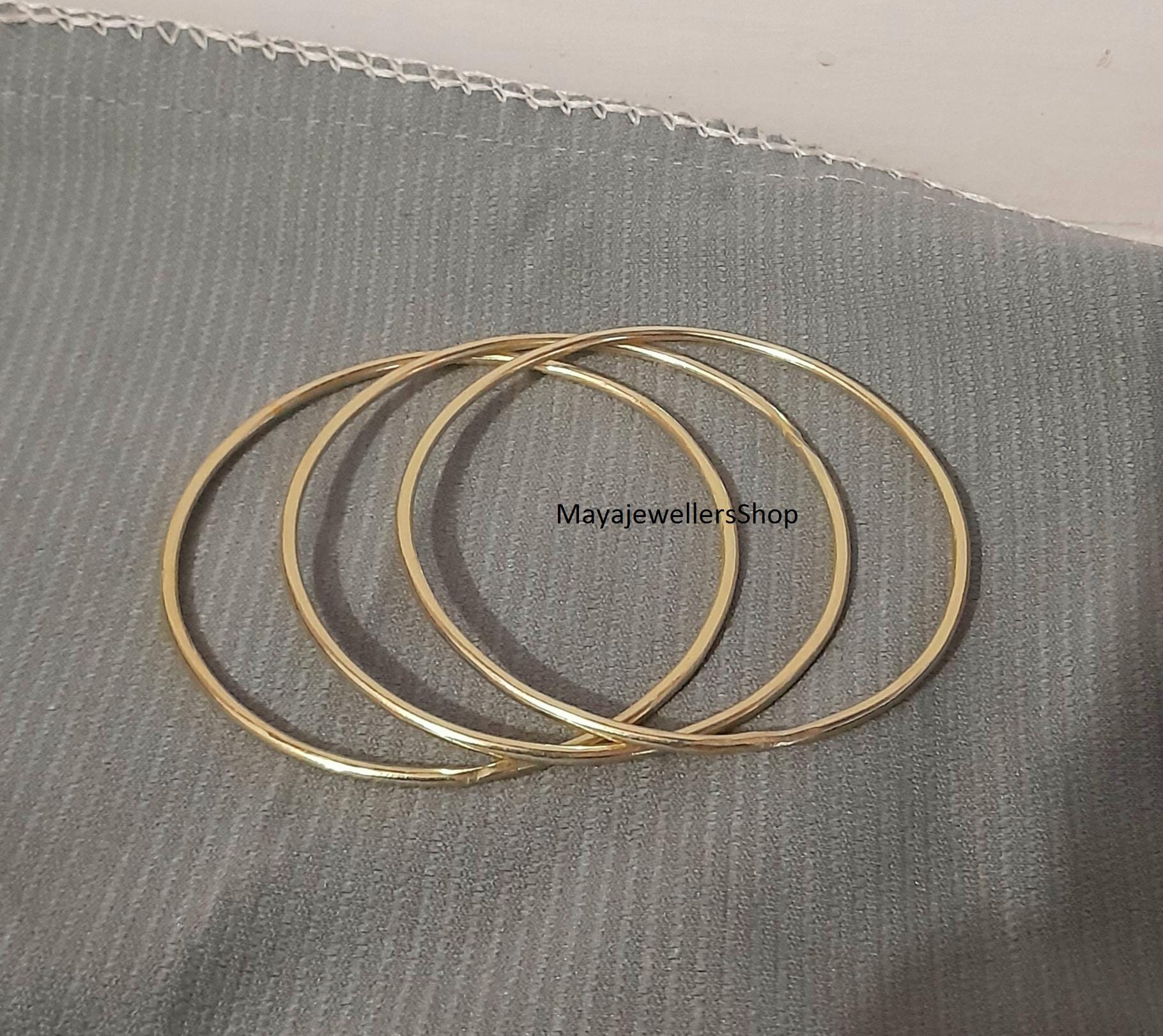 Set di tre bracciali placcati in oro 18k: sottili bracciali minimalisti - Italia