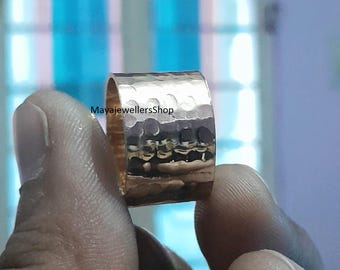Anillo de cobre martillado: anillo rústico para el pulgar, alivio de la artritis