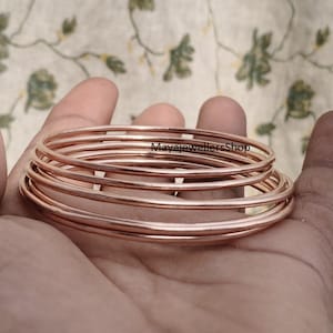 Thin Rose Gold Bangles/ Bracelet, Set Of 7 Rose Gold Bangle, Minimalist Bangle, Dainty Simple Stacking Bangles For Women, Beautiful Bangles.