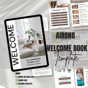 Airbnb Welcome Book Template | Airbnb Host Template | Airbnb Sign Template