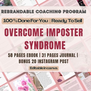 Done For You eBook | Overcome Imposter Syndrome  Tools Brandable ECourse | Editable Canva | Life Coaching Tools | Coach Workbook |