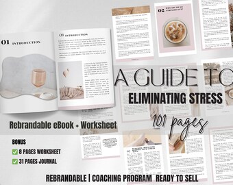 A Guide To Eliminating Stress | Done For You Ebook | Anxiety Coaches | Health Coaches | Wellness Coach | Meditation Coaches | Stress Free